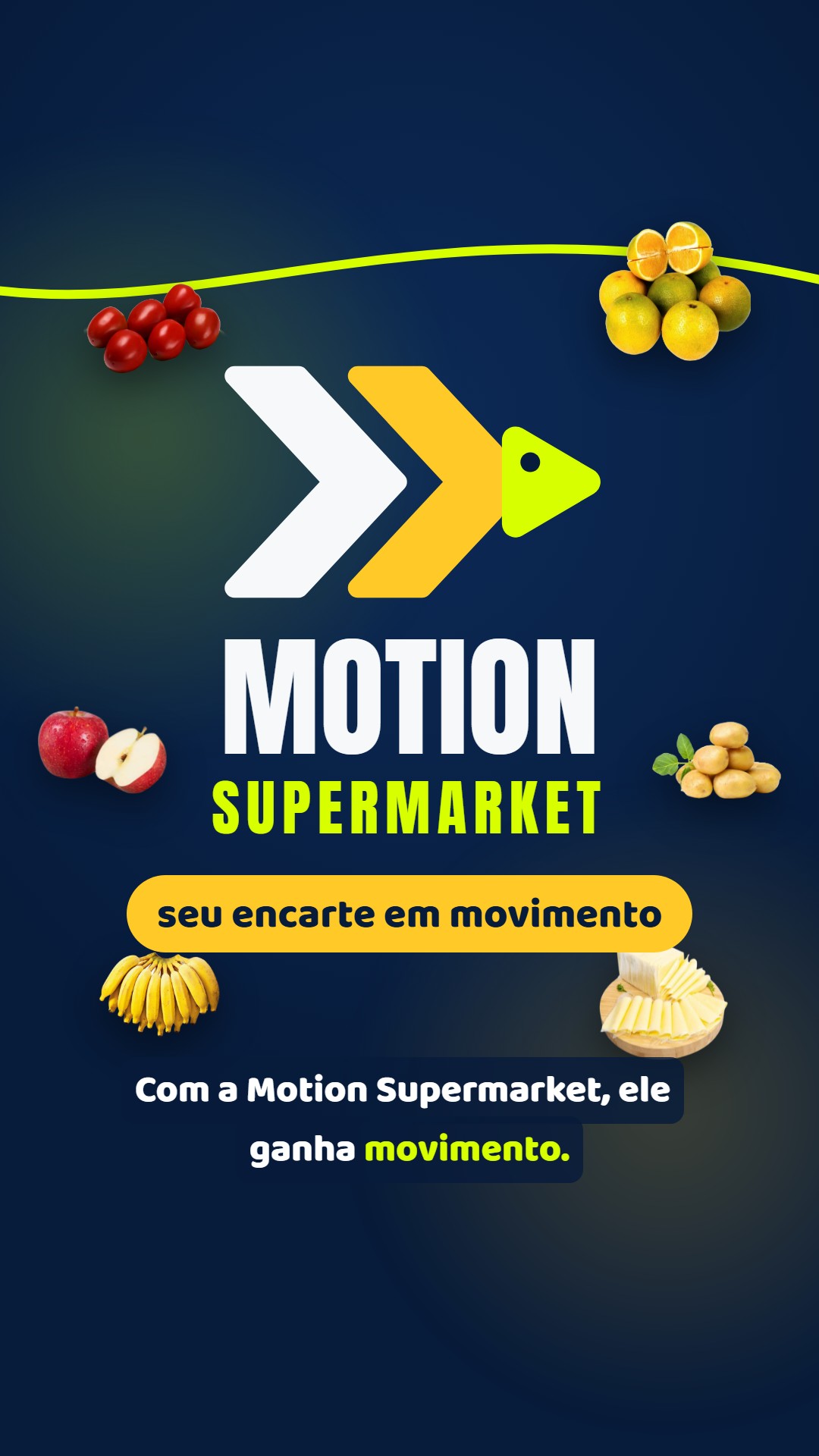 Vídeo da Motion Supermarket, colorido e com a marca em movimento